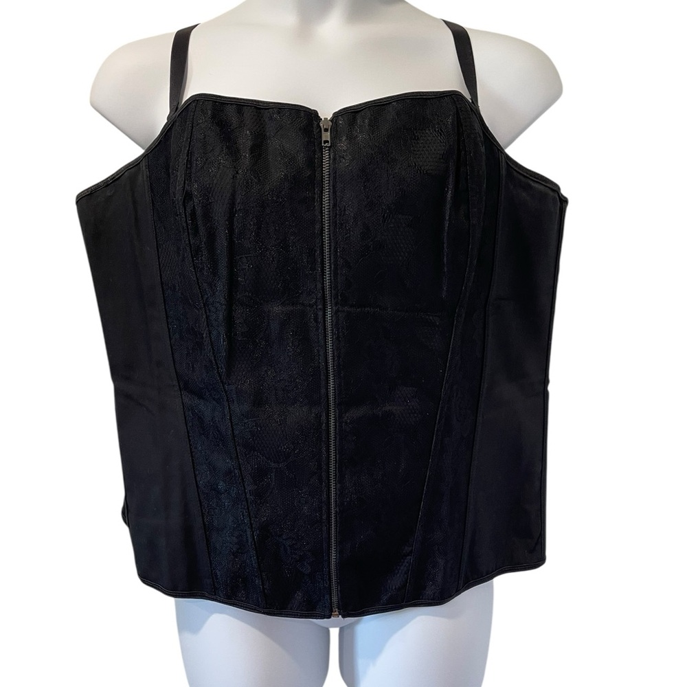 NWOT Torrid Black Bustier Zip and Lace Up Back Corset